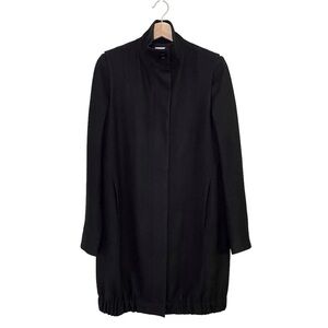 Helmut Lang Felted Wool High Neck Coat Black Medium